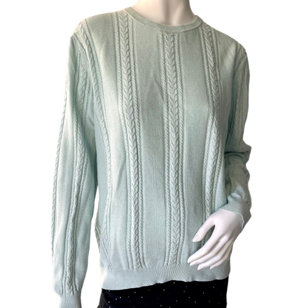Tommy Bahamas Marled Sands Crew Cable Knit Sweater Size L